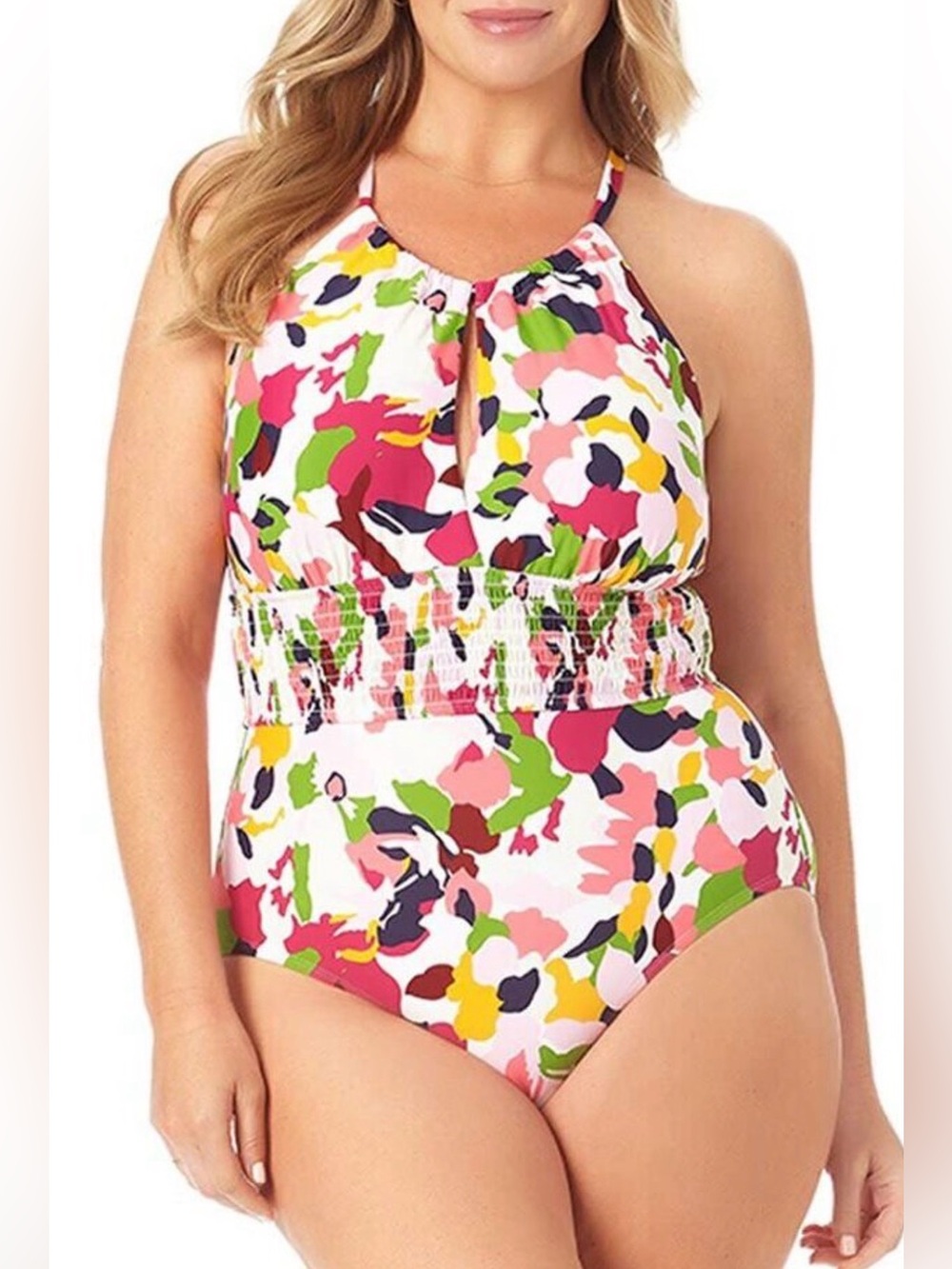 Anne Cole  One-Piece Swimsuit - Multicolor Floral Print NWT 18W